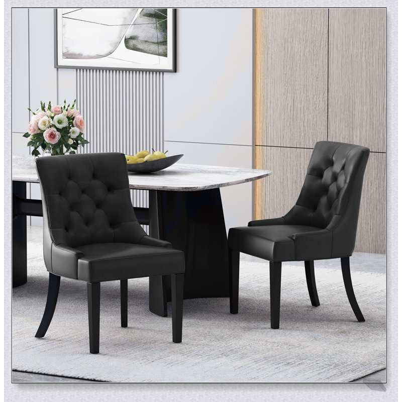 Ensemble de 2 chaises de salle à manger Cheney , Noir