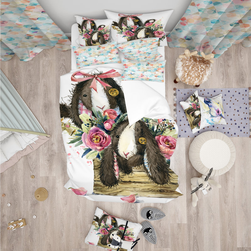 Ensemble de housse de couette pour jouets designart jolie, Housse simple + 1 taie décorative