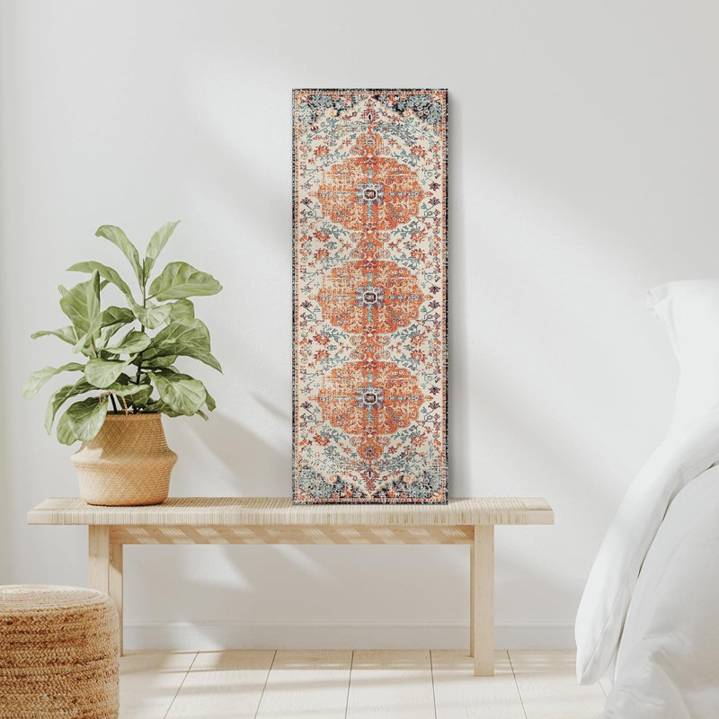 Rétro floral coloré sur toile, 2 pièces