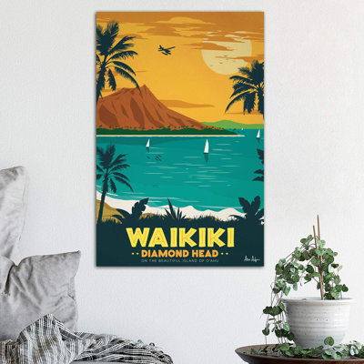 Waikiki par IdeaStorm Studios - reproduction d'art graphique à cadre flottant