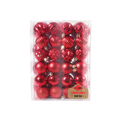 48PCS boule de Noël ornements décoration d'arbre de Noël de vacances styles multiples ornements pour arbres de Noël boule de fête décoration