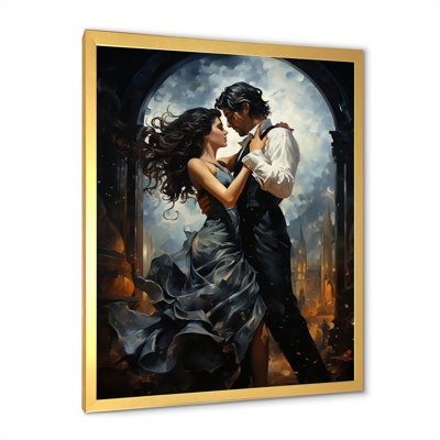 Couple dansant salsa fiesta passion - art mural danse