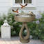 Bol à bain de jardin en plein air pour jardin d'oiseaux, bains d'oiseaux autoportants et mangeoire à oiseaux pour l'extérieur
