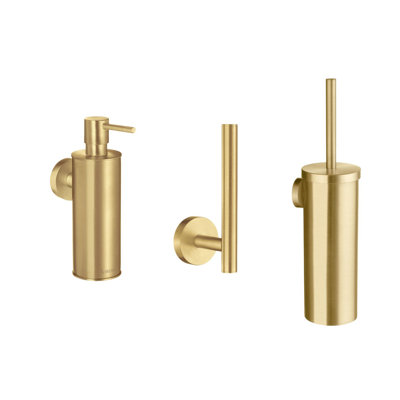 Swedish 3 - Brushed Brass Piece Bathroom Hardware Set