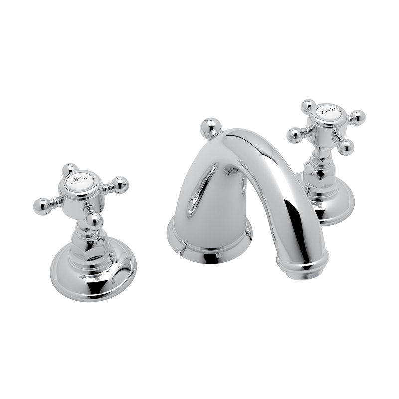 Viaggio® Widespread Bathroom Faucet with Drain Assembly, Polished Chrome, Cross
