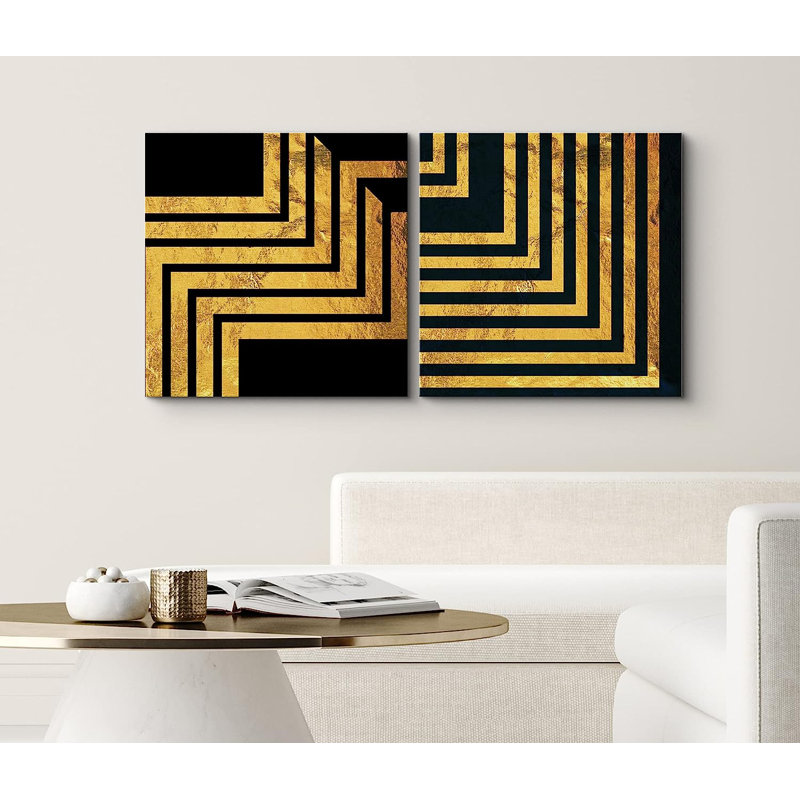 «Geometric Line», impression sur toile 2 pièces, H 12 po x l 24 po x P 1,5 po