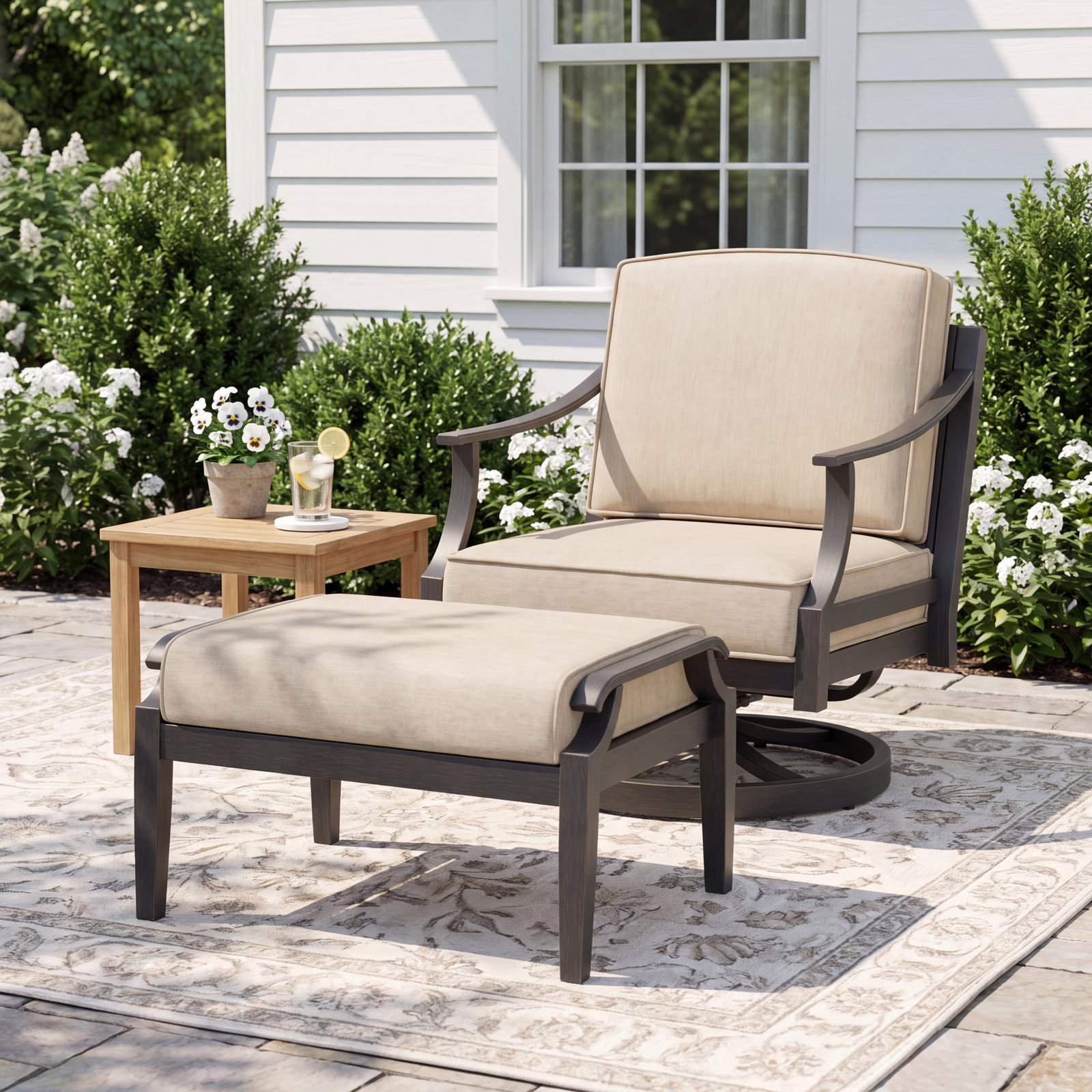 Tamarin Sunbrella® Swivel Patio Lounge Chair