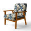 Fauteuil d'appoint rembourré Asian Blue Orchids-1628253456