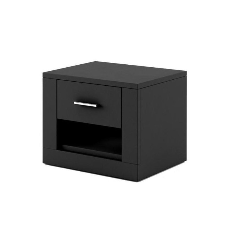 Neeyah 3 Door Manufactured Wood Wardrobe, Black