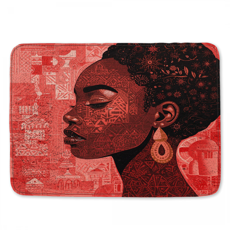 Tapis de bain à profil africain complexe, L 24 po x L 17 po