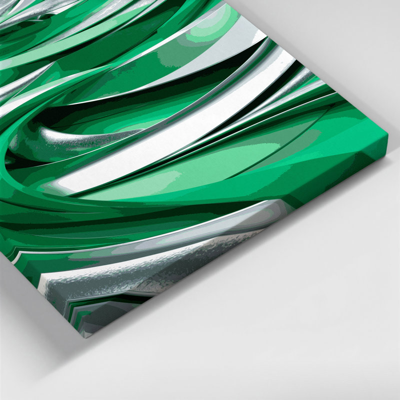 «Abstract Landscape 53», art mural sur toile verte, H 14 po x l 11 po