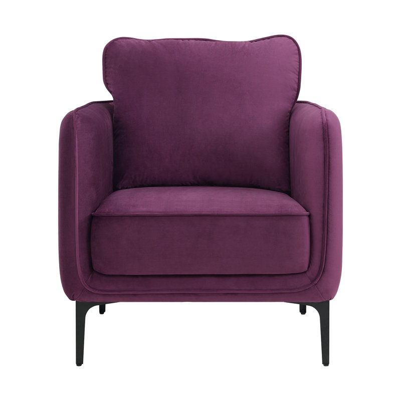 Cadin Upholstered Armchair, Purple Velvet