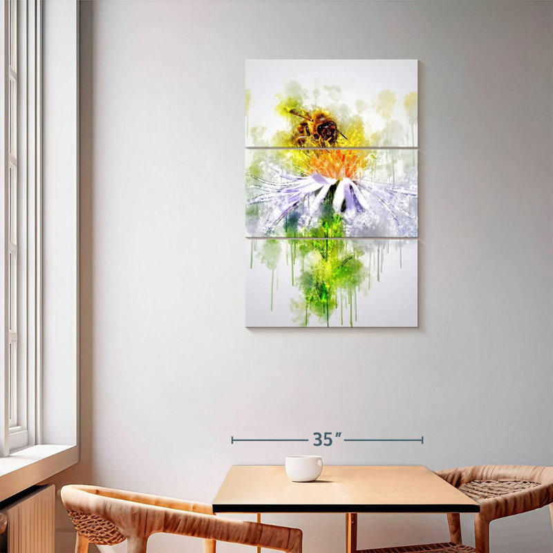 Brampt Honeybee On Flower, 57" H x 36" W
