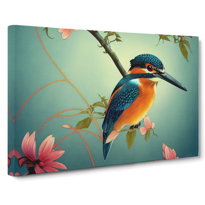 Precious Kingfisher Bird - Wrapped Canvas