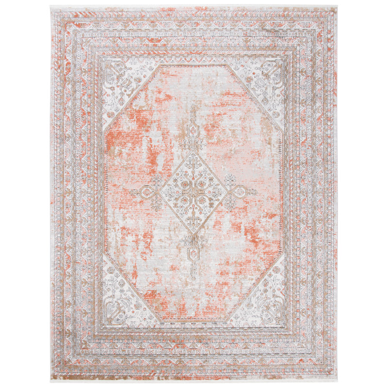 Tapis oriental rose / gris Radom, Rectangle 9 pi x 12 pi