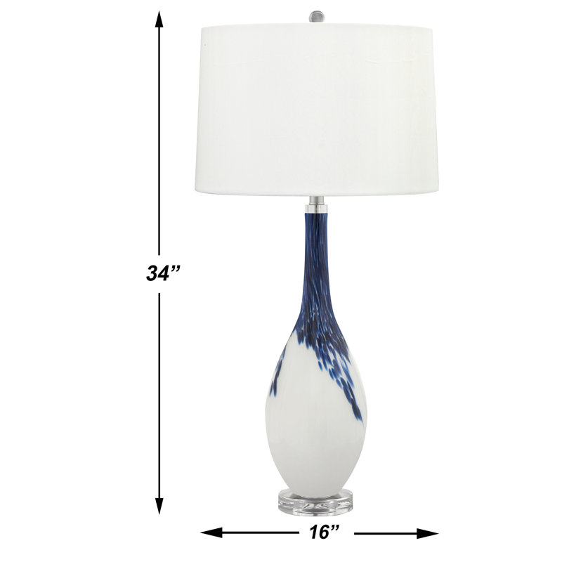 Brescia 34" Blue and White Glass Table Lamp Set