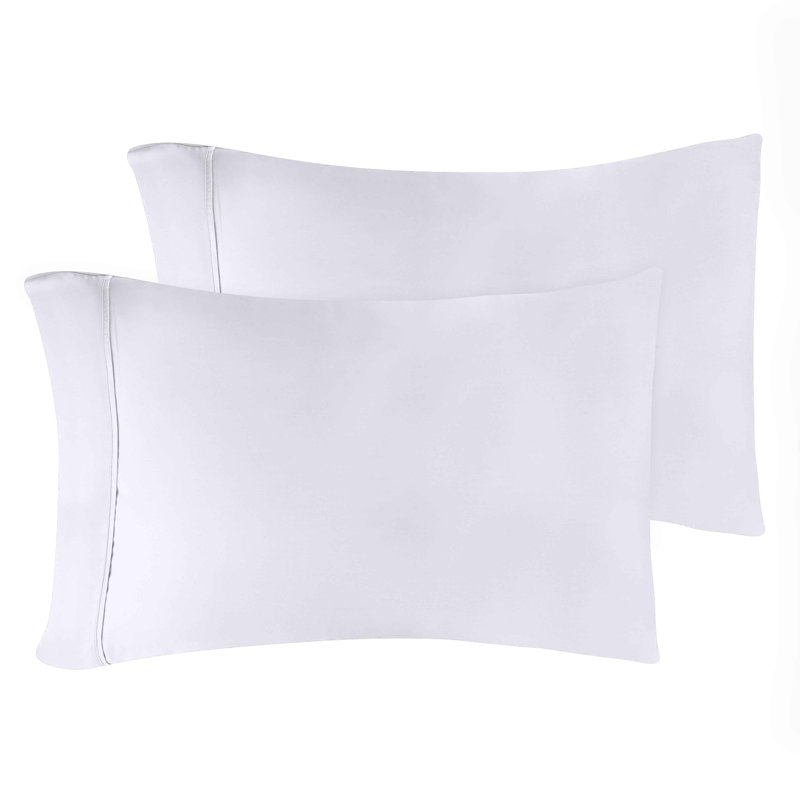 White Cotton 300 Thread Count Standard Pillowcase Set