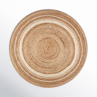 Elyse Round Handmade Jute/Sisal Tan/Ivory Area Rug