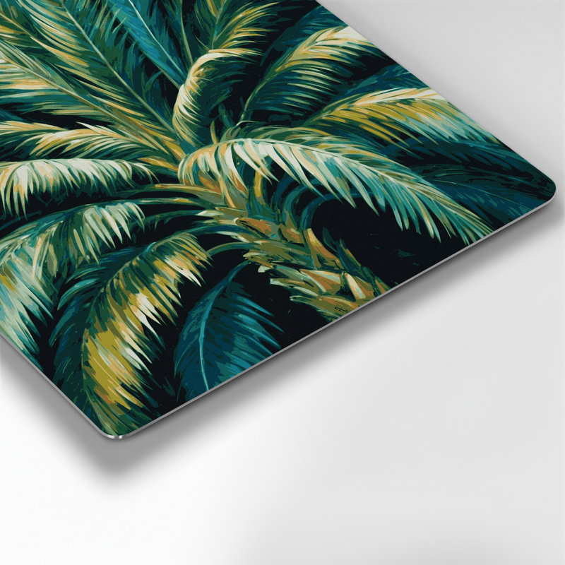 «Hawaiian Fan Palm», art mural en métal bleu, H 32 po x l 32 po