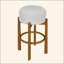 Tabouret de bar d'intérieur en bois rembourré, ensemble de 4-121063113-121063111