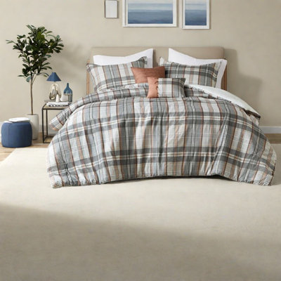 Cozy Bedding Sets, Polyester Twin Xl Plaid Farmhouse Bedroom Home