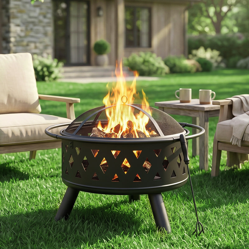 Patio 30 in. Round Steel Fire Pit