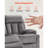 Loveseat Recliner Sofa, Power Reclining Couch with Heating and Massage, Soft Velvet Electric Recliner Sofa with USB Ports, Cup Holders and Side Bags, Dual Loveseat Chair for Living Room, Grey
