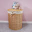 JVL Acacia S/4 Round Willow Linen Basket and Waste Paper Bins - Honey