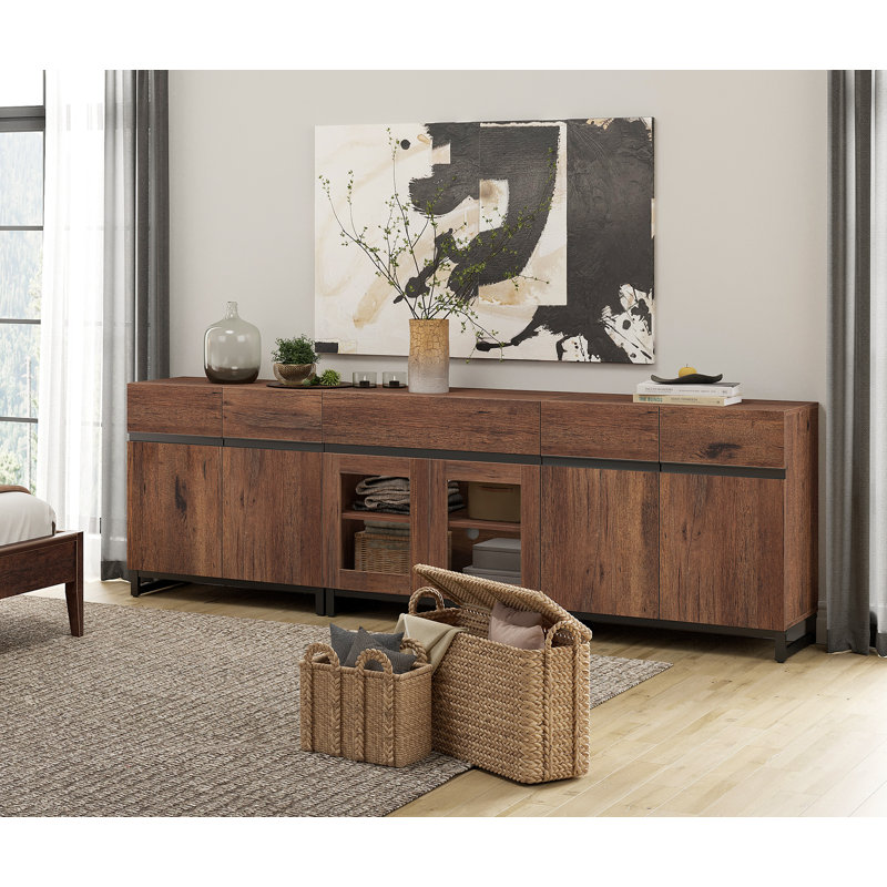 Modern Dresser With Adjustable Shelves And Drawer, 3 In 1 Storage Cabinet With Glass Doors, Chest Of Drawers For Bedroom