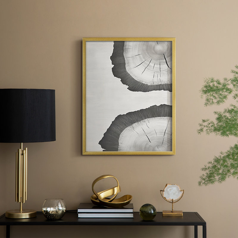 Abstrait, impression encadrée Cxxxi - prête à être accrochée - fabriquée aux États-Unis, H 10 po x P 8 po, Or