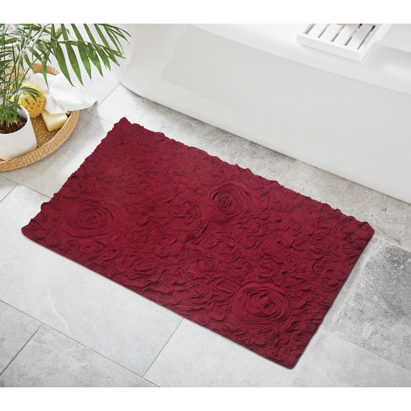 Tapis pour salle de bain Schoenberger, Rouge, L 40 po x l 24 po