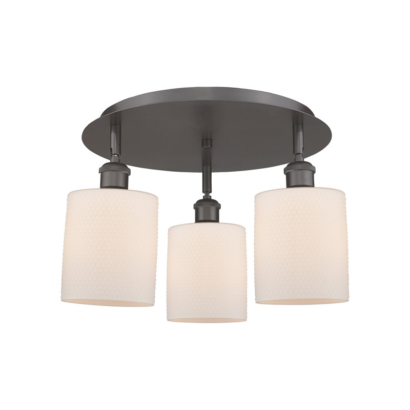 Dublin Glass Semi Flush Mount, Matte White, Oil Rubbed Bronze