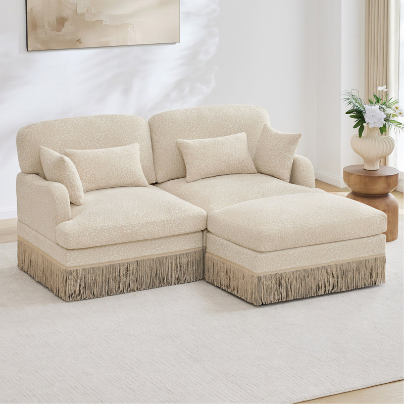 Canapé Comfy Chenille Leopard, Beige Chenille