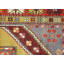 Tapis unique en laine noué à la main des années 1960 de 5 pi 7 po x 8 pi 8 po bleu / rouge / beige