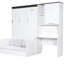 Lit double avec bureau et armoire de rangement pliable, blanc, rangement confortable, pratique moderne