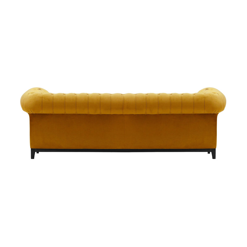 Fryar Velvet Sofa, 3, Black, Mustard