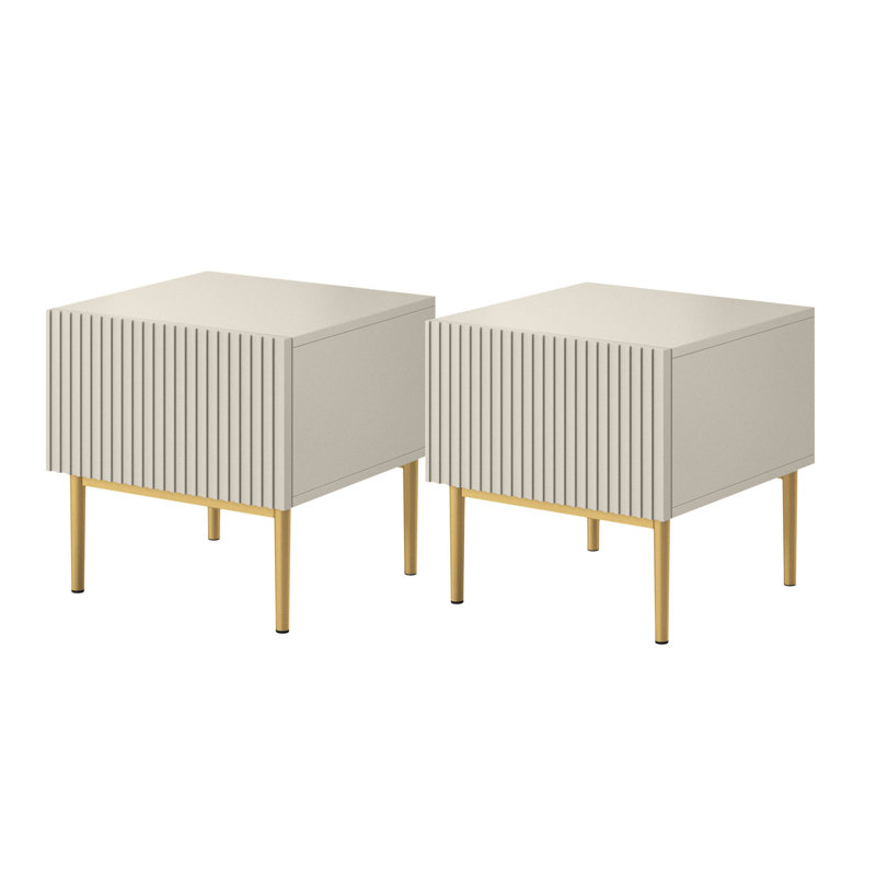 Alantra 46cm W Laminate Bedside Table, Cashmere
