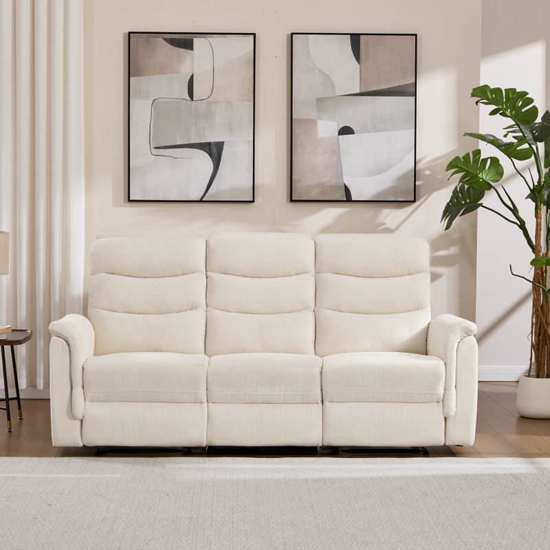 Canapé inclinable manuel rembourré Garst, Beige