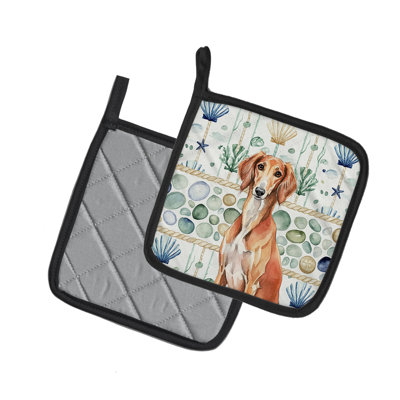 Paire de poignées en verre Red Saluki