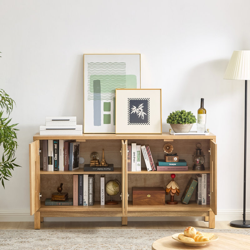 Buffet 60,7 "Mid Century, Natural Wood