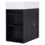 Meuble-lavabo de 20 po avec lavabo en céramique, armoire de rangement en MDF avec tiroir, tablette latérale et poignée dorée - Meuble-lavabo moderne peu encombrant-1404695700