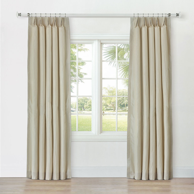 Reverie Striped Curtain Panel In Sand, Beige, 20" W x 84" L
