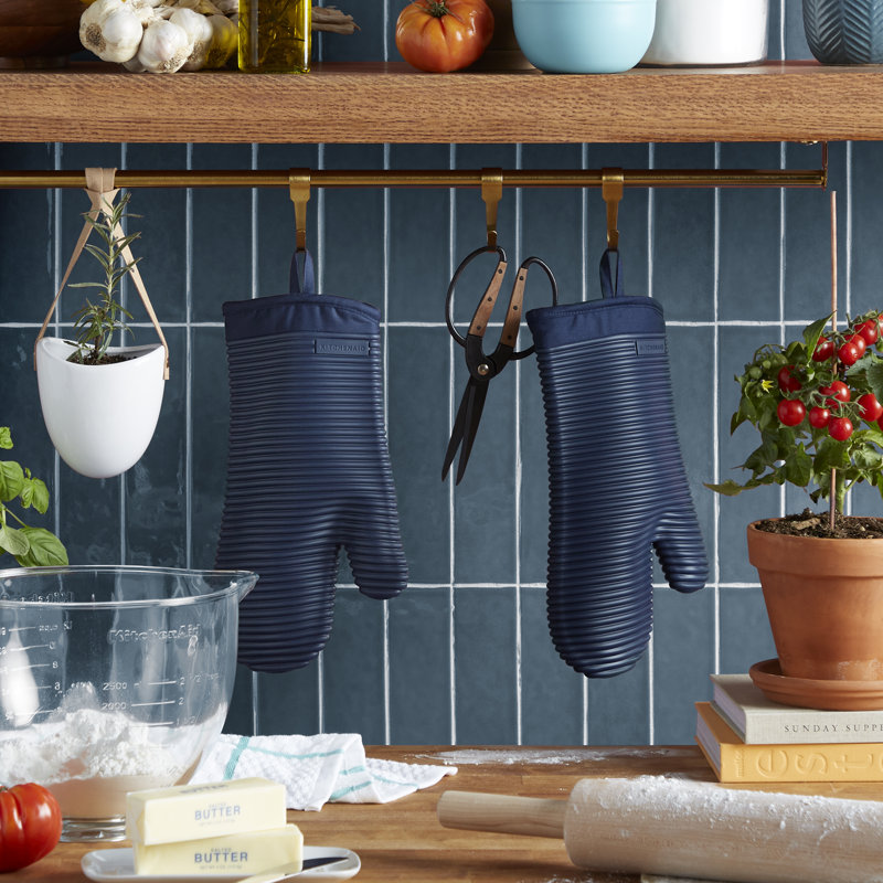 Gant de cuisine souple en silicone KitchenAid, Bleu marine
