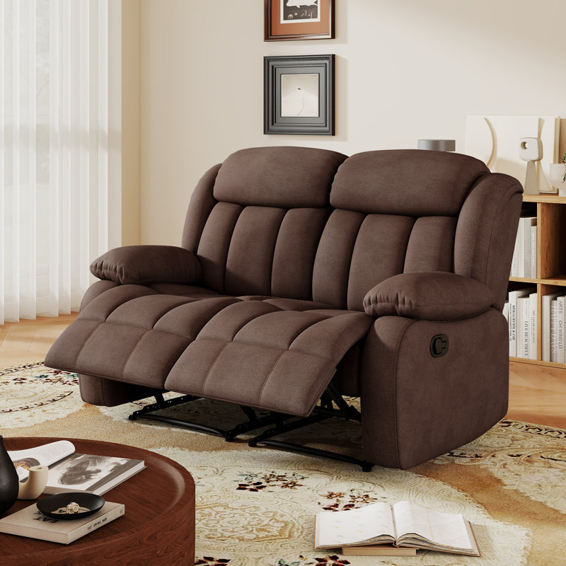Causeuse inclinable manuelle de 60,6 po de largeur - Causeuse inclinable en microfibre