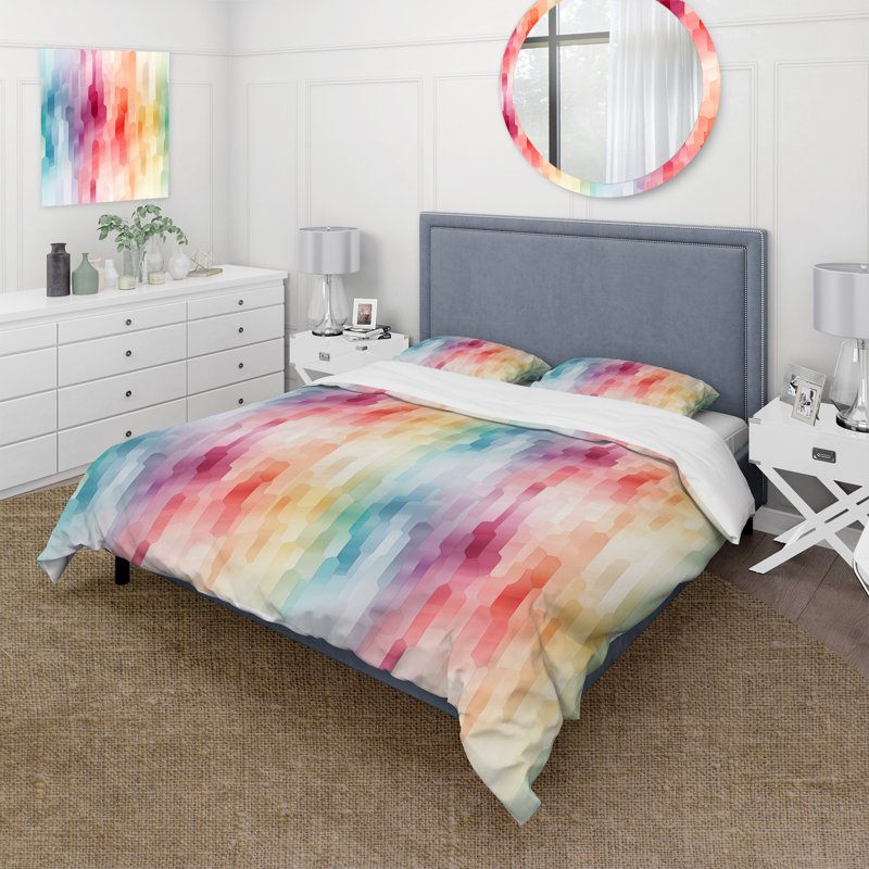 Ensemble de housse de couette Watercolor Minimalisme I, Housse de couette simple + 1 taie décorative stan