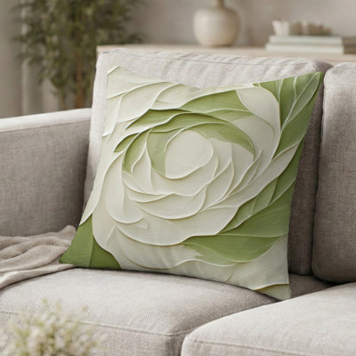 Coussin blanc / vert / rose / éclipse - imprimé floral jardin