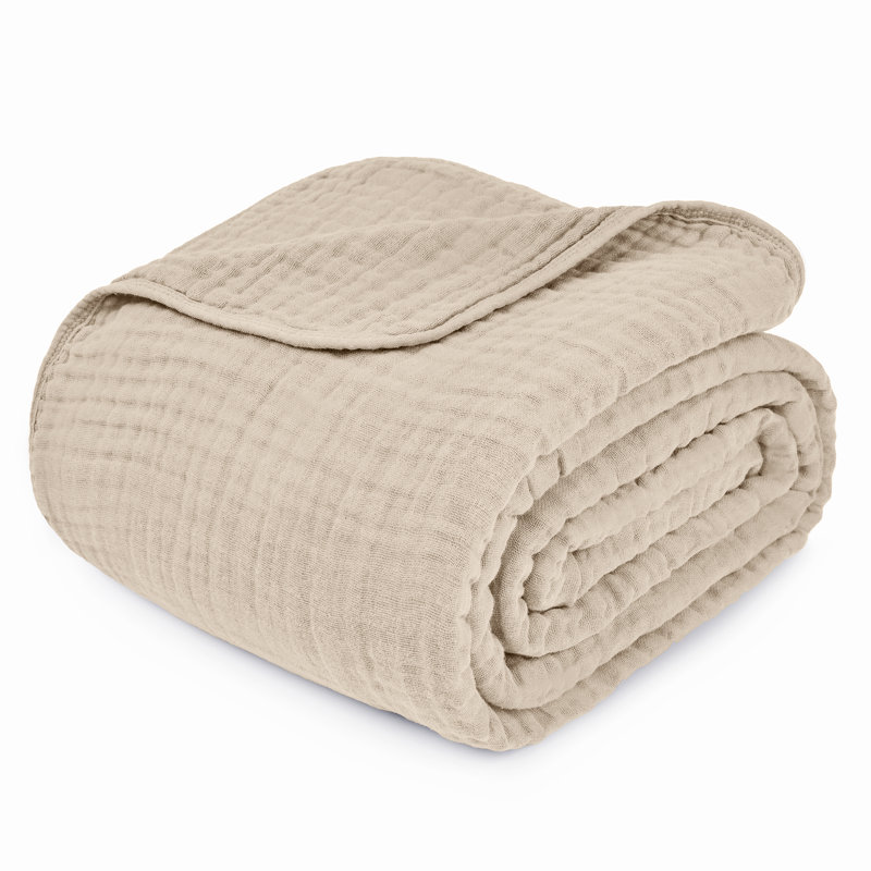 Comfy Cubs Muslin Blanket King, 274 x 229 cm - Soft, Lightweight, Breathable Cotton Blanket - 6-Layered Muslin Fabric, Twin