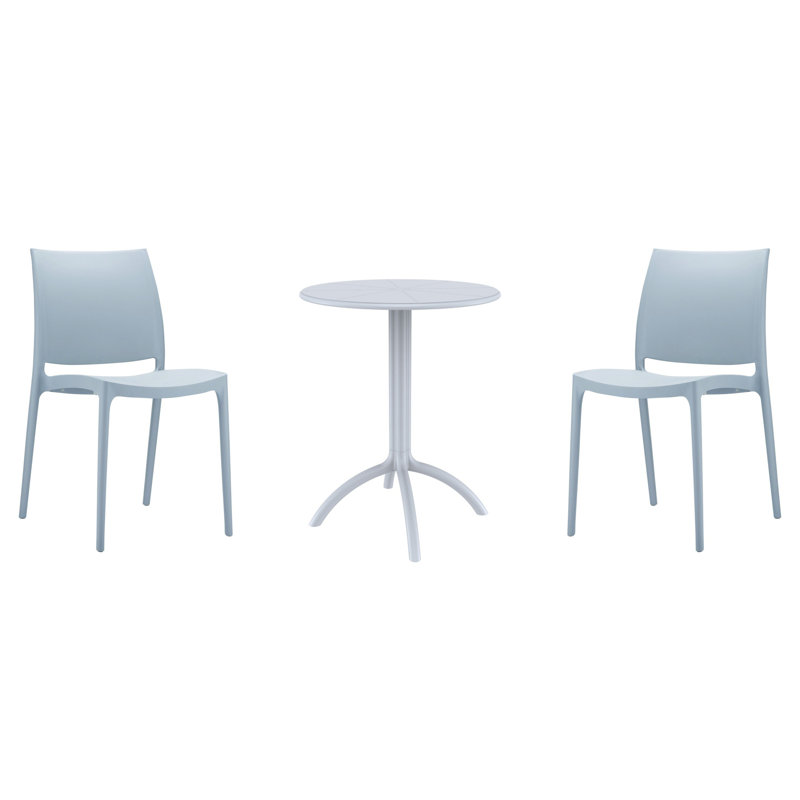 Ensemble bistro 23,6 po Burt, Argent