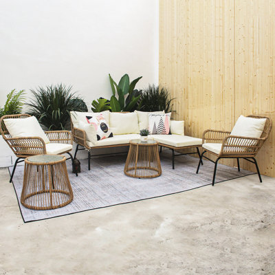 Simonska 5 - Person Patio Conversation Set with Cushions