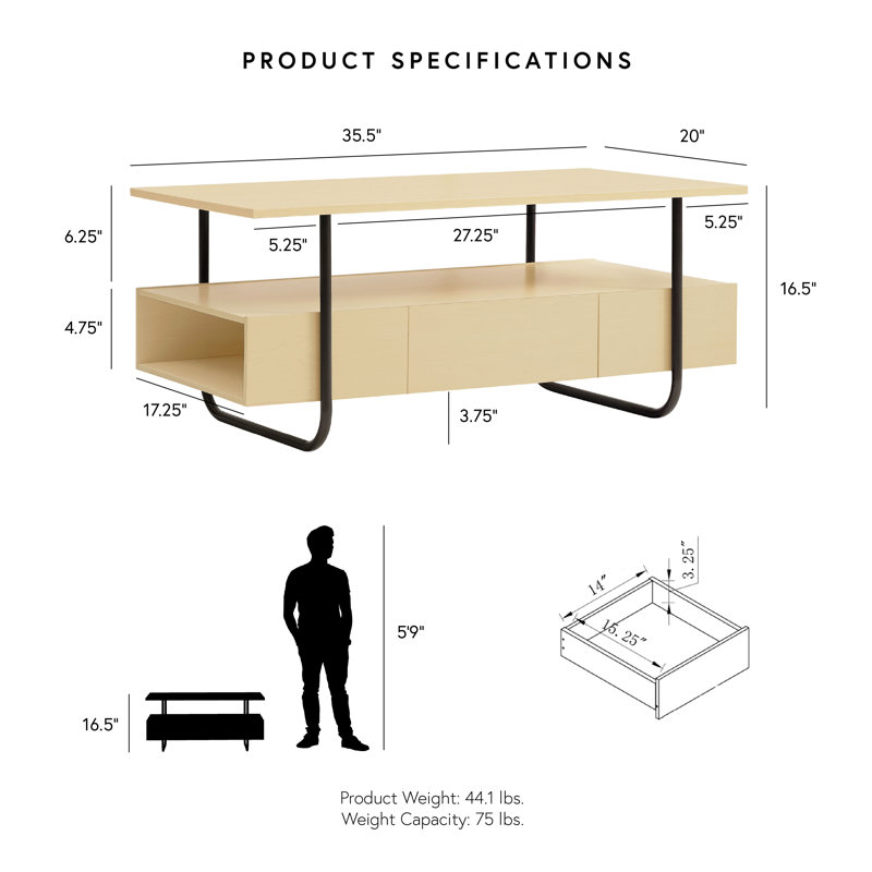 Sled Coffee Table with Storage